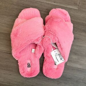 NWT BP Fluffy Soft Slippers Pink Prism XL Nordstrom